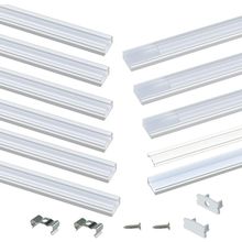 Muzata 10Pack 6.6FT/2M LED Channel Silver Aluminum U Shape LED Strip Channel wit
