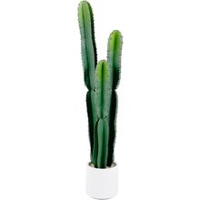 4Ft Large Artificial Cactus with White Decorative Planter, 48" Realistic Faux Ca