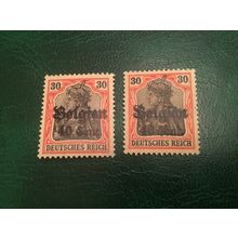ICOLLECTZONE Belgium-German Occupation N19 & N19-Boigien Error VF hinged