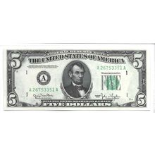 1950 US Federal Reserve $5.00 Bill Crisp UNC