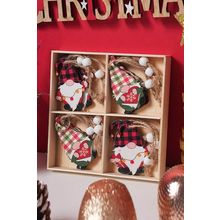 Plaid Christmas Pendant Quad 12PC Set