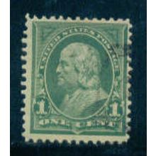 Used 279 1c Benjamin Franklin Just Clears M04455