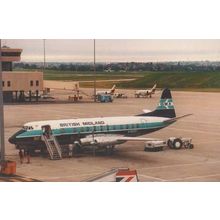 BMA Viscount G-BAPF Plane at Birmingham Airport Limited Edition of 500 Postcard