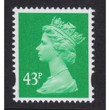 Y1718 U406 43p Emerald DE LA RUE, PVA LAYFLAT GUM ~ Unmounted Mint GB Machin