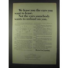 1967 Hertz Car Leasing Ad - Cars You Want to Lease