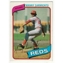 1980 Topps baseball card 21 Manny Sarmiento - Reds