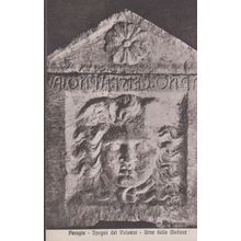 Head Of Medusa Snakes Hammer Horror Perugia Italy Italian Old Scultpure Postcard