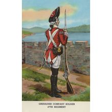 Grenadier Company Soldier 47th Regiment Uniform Postcard