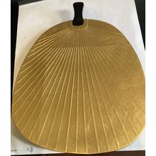 Gold Lacquer Fan Shaped Serving Tray - Made in Japan - 9 1/2 x 7 1/2"