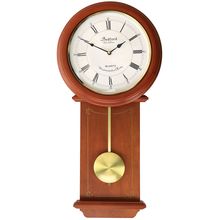 Bedford Clock Collection Olivia 24.5 Inch Cherry Wood Chiming Pendulum Wall C...