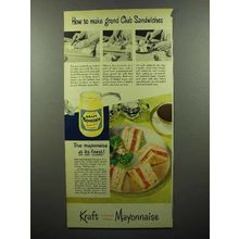 1951 Kraft Mayonnaise Ad - Grand Club Sandwiches