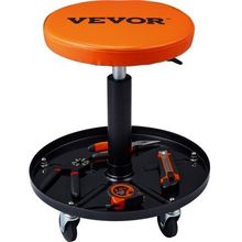 Adjustable Mechanics Rolling Creeper Seat Stool Tool Tray for Shop Garage