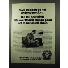 1970 B.F. Goodrich Lifesaver Radials Tires Ad - Endorse