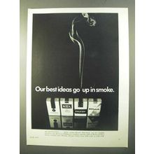 1970 B&W Cigarettes Ad - Viceroy, Kool, Raleigh, Belair