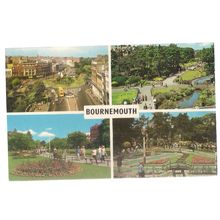 multiview, BOURNEMOUTH, DORSET used vintage postcard. Colourmaster 1974 pm =