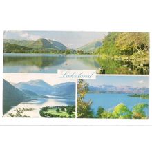 multiview, LAKELAND. CUMBRIA used postcard. 1988 pm Old Dialect Postcard /