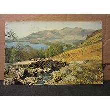 ASHNESS BRIDGE and SKIDDAW, KESWICK used postcard by Gomis 1982 pm =