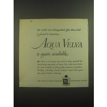 1946 Aqua Velva After Shave Lotion Ad - The world's most distinguished