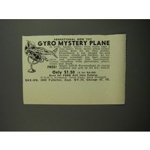 1953 Sax-On Gyro Mystery Plane Advertisement - Sensational new toy