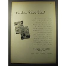 1953 Harper's and Atlantic Magazines Ad - Circulation that's typed