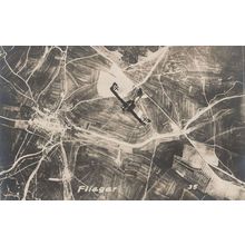 Flieger Military German WW1 Plane Bomber Raid Old Postcard
