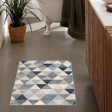 2 X 3 Navy Blue Geometric Diamond Scatter Rug
