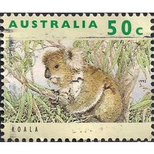 AUSTRALIA, MAMMALS, Koala, green 1992, 50c, #2