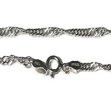 Sterling Silver 10 inch 2.5mm Twisted Chain Bracelet