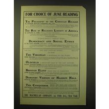 1902 The Macmillan Company Ad - For choice of June Reading