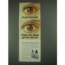 1967 Visine Eye Drops Ad - In Just Seconds