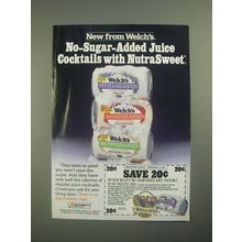1987 Welch's No-Sugar-Added Juice Cocktails Ad - Nutrasweet