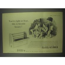 1954 Flavel-Seymour Grate Ad - You're right m'dear, this is fireside luxury