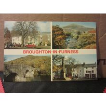 multiview, BROUGHTON-IN-FURNESS, CUMBRIA used postcard by Sanderson & DIXON =