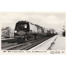 35017 Train on Down Belle at Raynes Park Railway RPC Postcard