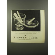 1954 Steuben Glass Urn for Cigarettes and Ashtray Advertisement