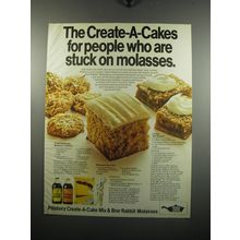 1972 Pillsbury Create-A-Cake Mix & Brer Rabbit Molasses Advertisement - Recipes