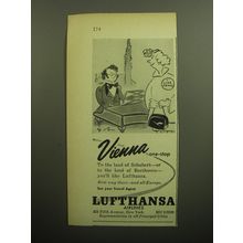 1957 Lufthansa Airlines Ad - Vienna one-stop