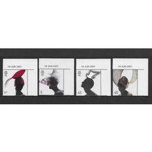 GB Stamps 2001 Fashion Hats Marginal Set sg2216 - sg2219 MNH