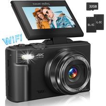 Digital Camera for Photography, 4K Vlogging Camera for Youtube 3" 180° Flip Scre