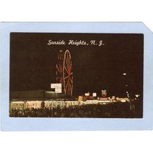 New Jersey Seaside Heights Boardwalk At Night w/Ferris Wheel~2347