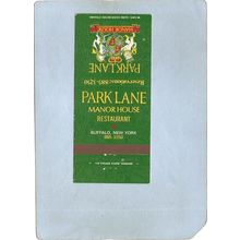 New York Buffalo Matchcover Park Lane Manor House Restaurant ny_box4~2483