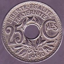 1930 France 25 Centimes Coin
