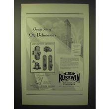 1929 Russwin Hardware Ad - Old Delmonico's