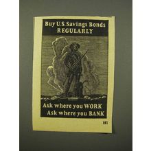 1947 U.S. Savings Bonds Ad - Buy Regularly