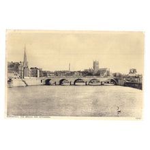 WORCESTER. THE BRIDGE AND CATHEDRAL . used vintage postcard 1956 pm. =