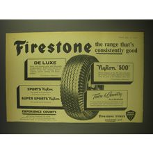 1958 Firestone Tires Ad - Firestone the range that's consistently good