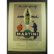 1955 Martini Vermouth Ad - For a dry aperitif better drink Martini