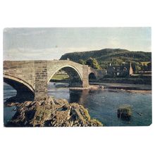 LLANWRWST BRIDGE, Denbighshire used postcard by J Arthur Dixon 1966 pm =