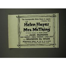 1952 Mrs. McThing Play Ad - The incomparable Helen Hayes is superb.