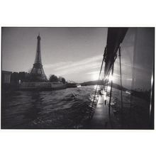 Eiffel Tower Stunning Boat Mirror Reflection Water View Postcard